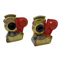 Соединительные головки красные комплектт 2шт. простая + автоматическая (прицеп-тягач) M16x1.5 MAN/DAF/Volvo/Scania/MAZ Дали-авто | ТопДизель