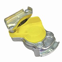 Соединительная головка желтая с клапаном на тягач M16x1.5 Volvo F10/12/16, FL7/10, FH12/16, Mercedes Benz Febi | ТопДизель