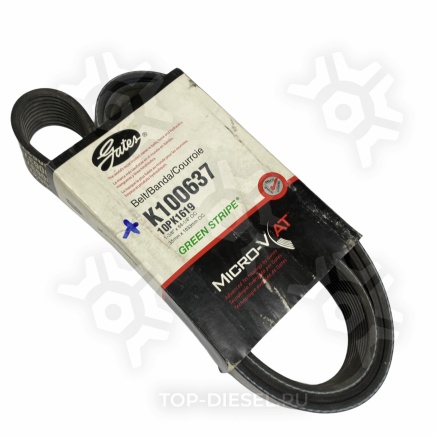 K100637 Ремень поликлиновой привода вентилятора Volvo VNL/Cummins 14 Gates купить рис.2